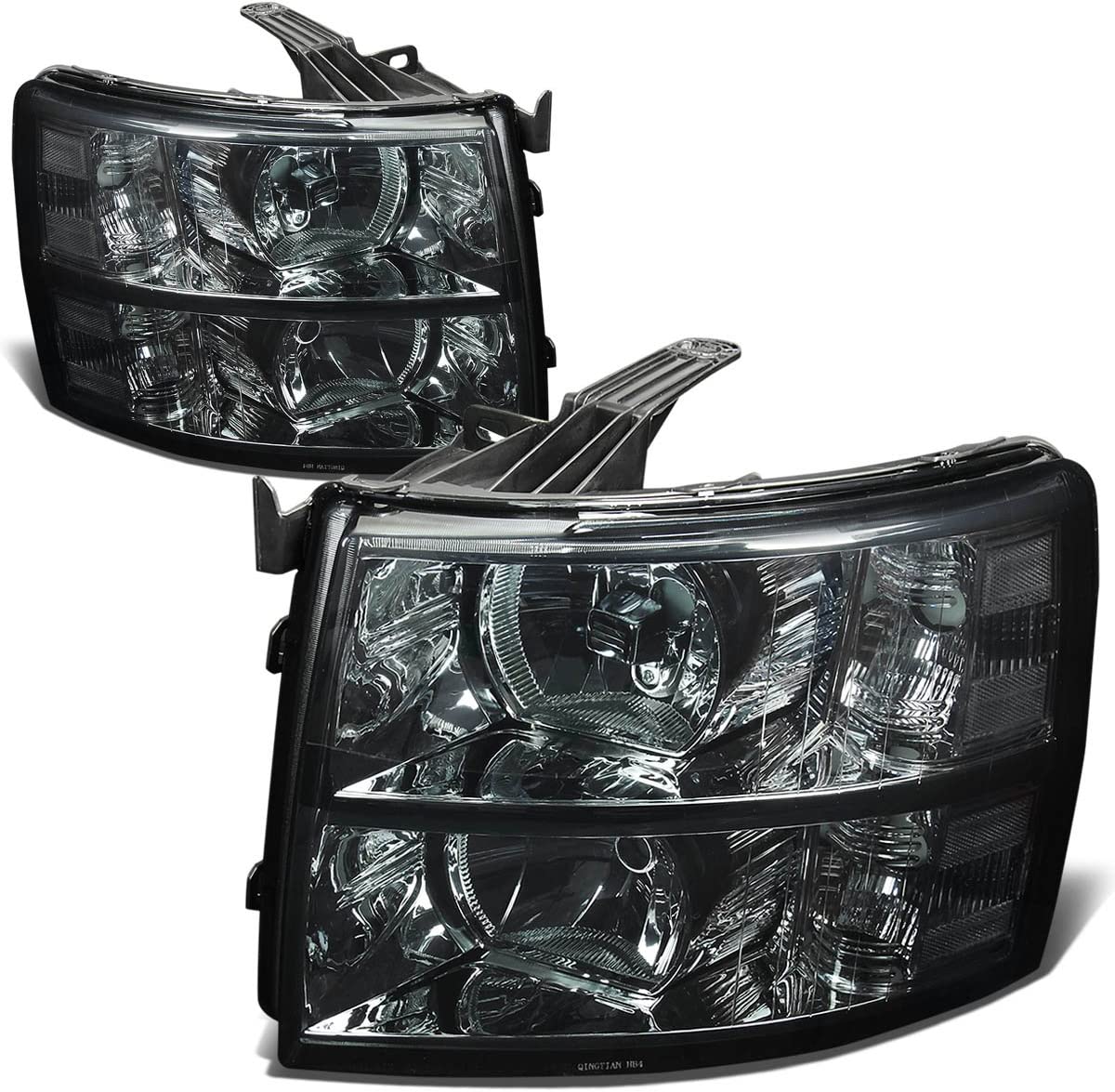 NTXGlow Dna Motoring smoke lens headlights for 2011-2013 Silverado 1500, featuring sleek smoke-tinted lens and durable construction.