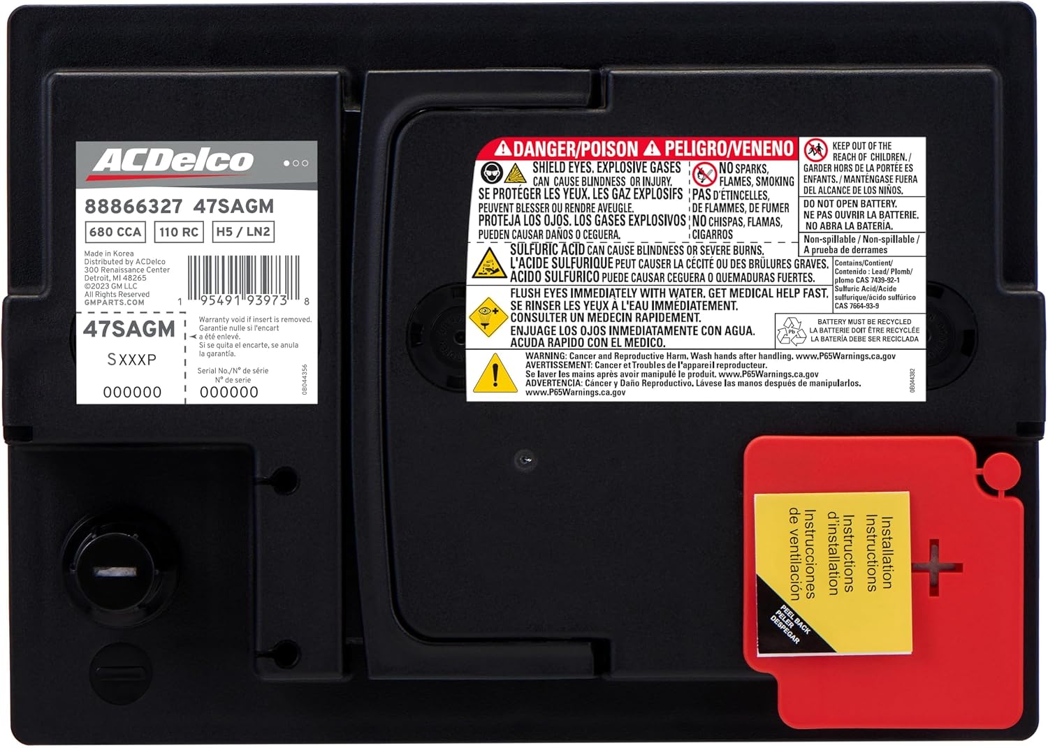 ACDelco Silver 47SAGM (88866327) 24 Month Warranty AGM BCI Group 47 Battery