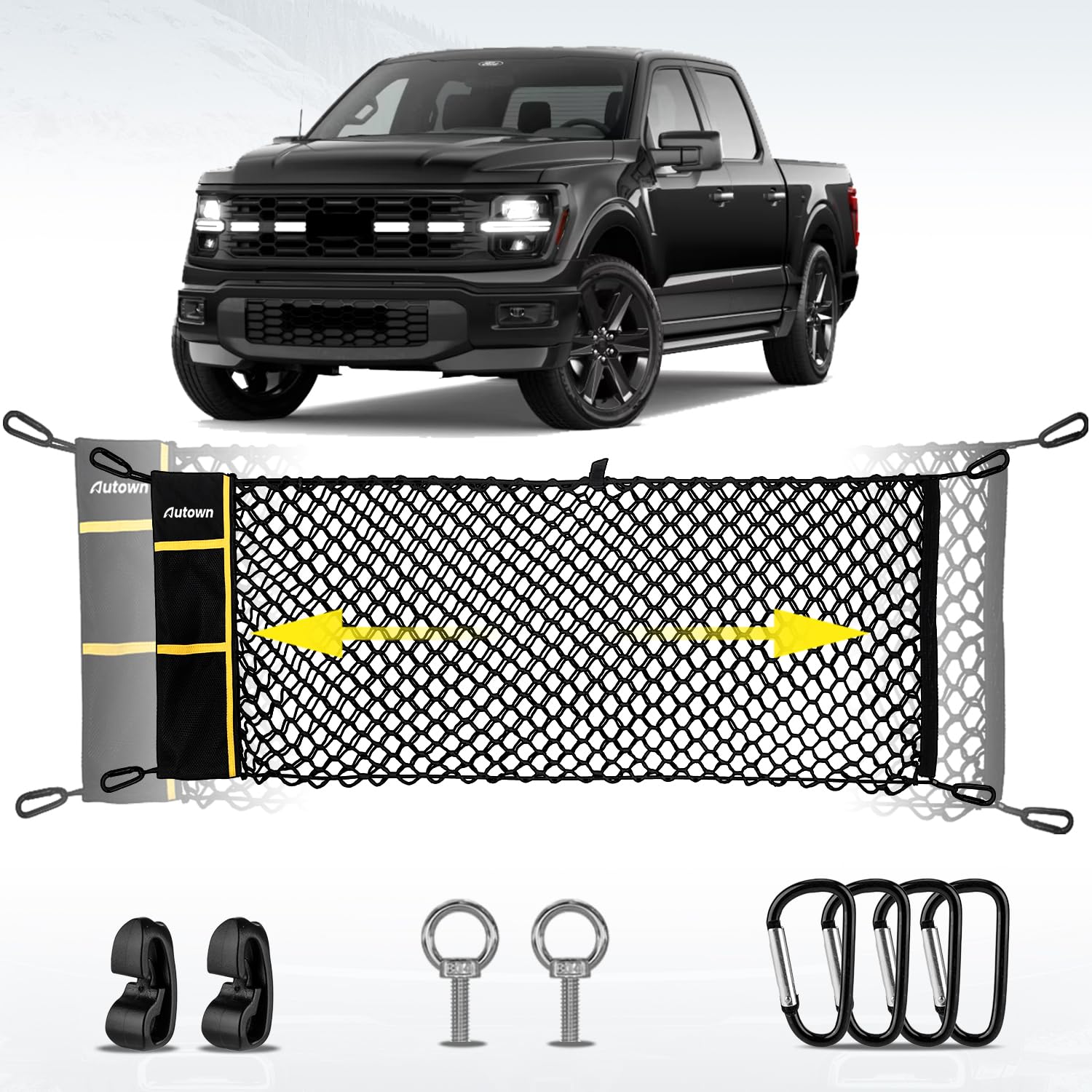 AUTOWN Truck Bed Cargo Net for GMC Sierra & Chevy Silverado 2013-2025