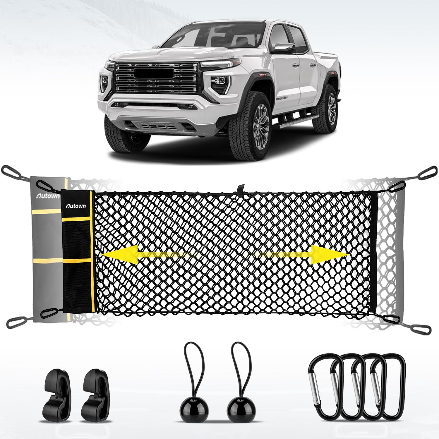 AUTOWN Truck Bed Cargo Net for GMC Sierra & Chevy Silverado 2013-2025