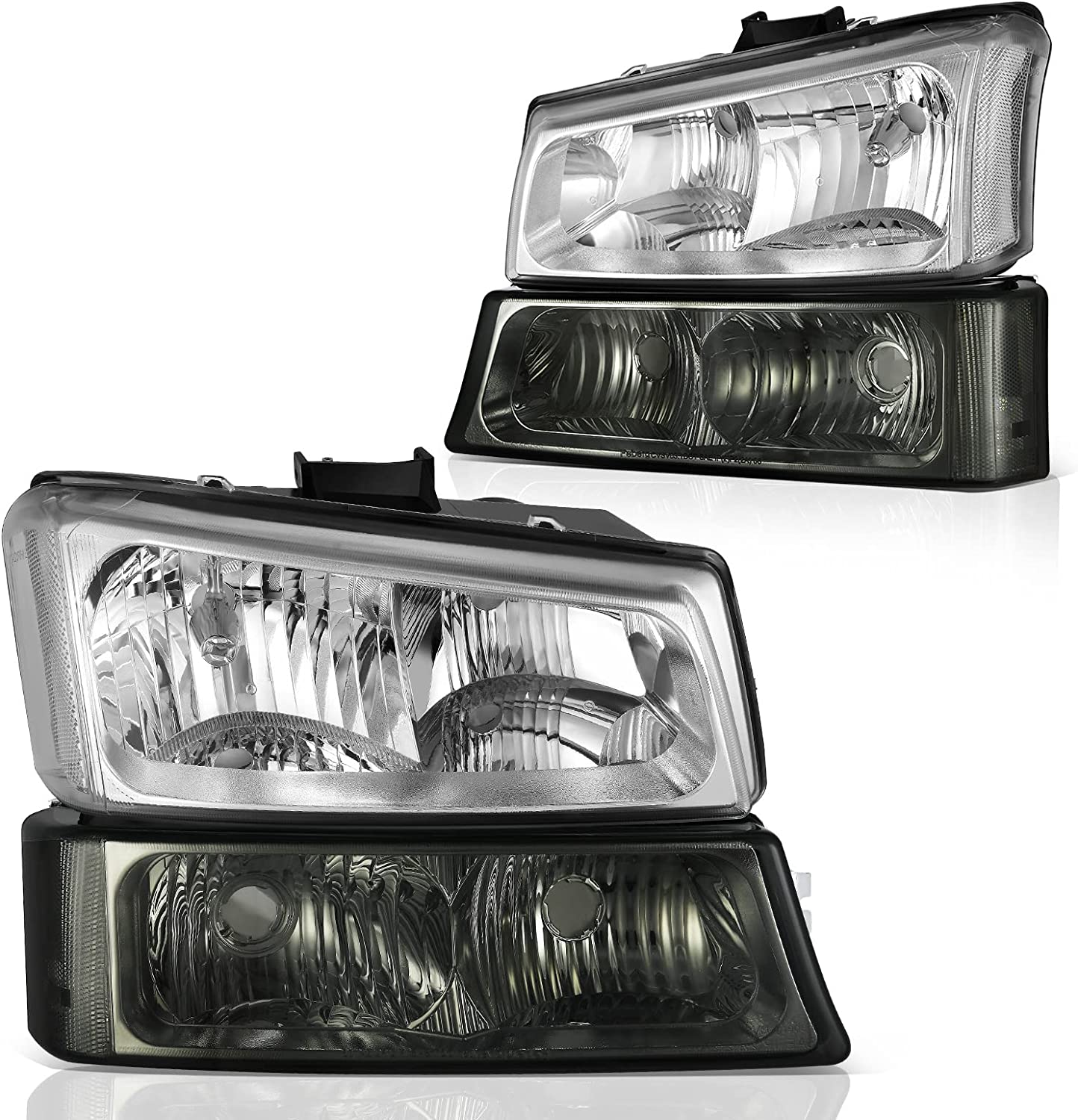 NTXGlow black clear housing headlight assembly for Chevy Silverado Avalanche 1500 2500 3500, automotive lighting replacement