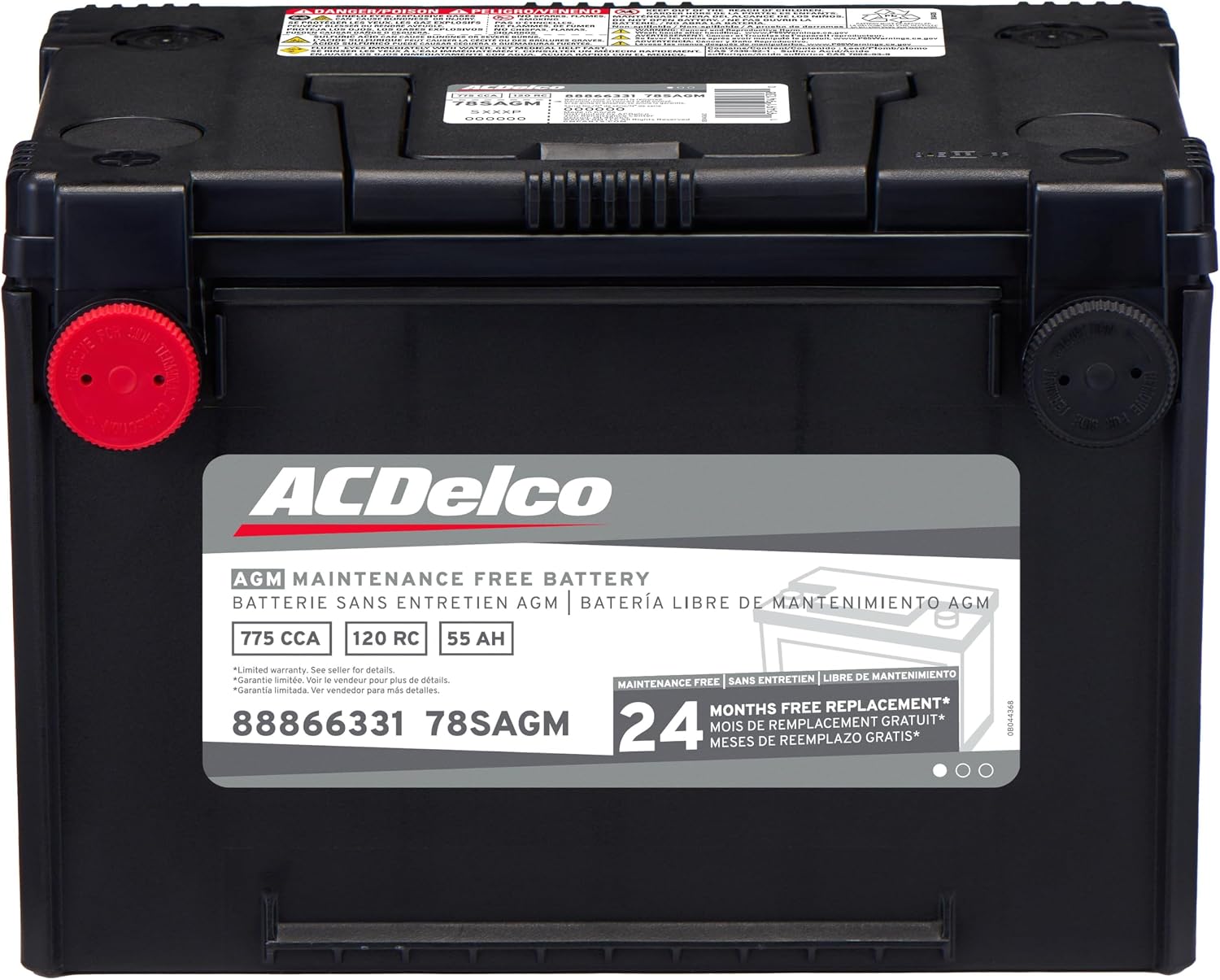 ACDelco Silver 78SAGM (88866331) 24 Month Warranty AGM BCI Group 78 Battery