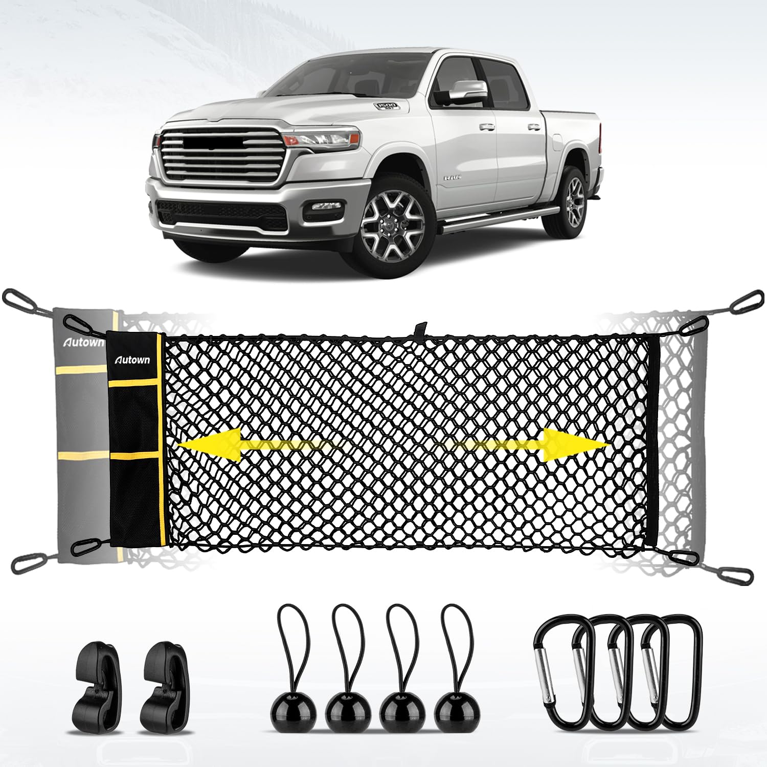 AUTOWN Truck Bed Cargo Net for GMC Sierra & Chevy Silverado 2013-2025