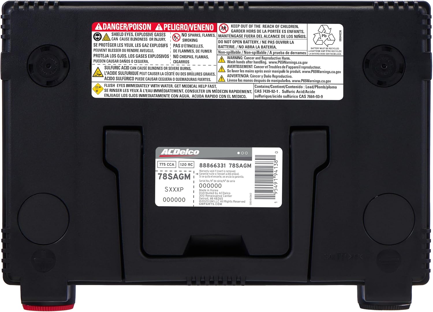ACDelco Silver 78SAGM (88866331) 24 Month Warranty AGM BCI Group 78 Battery