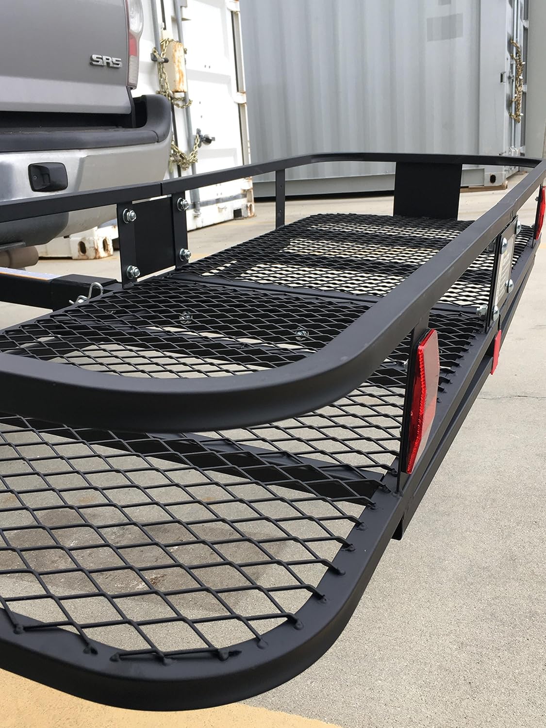 MaxxHaul 70103 500 lb. Capacity Steel Hitch Mount Folding Cargo Carrier Mesh Basket Fits 2 inch Hitch Receiver 60 x 21 x 6.5 in For Car SUV Pickup Truck Van Camping Traveling