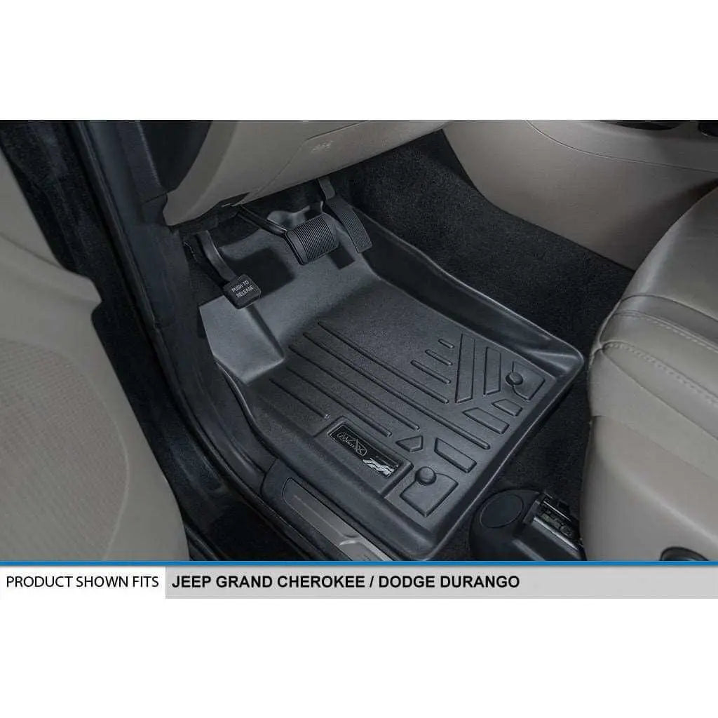 Smart Trim™ Custom Fit Floor Liners For 13-16 Durango with 1st Row Dual Floor Hooks & 2nd Row Bucket Seats Smartliner USA