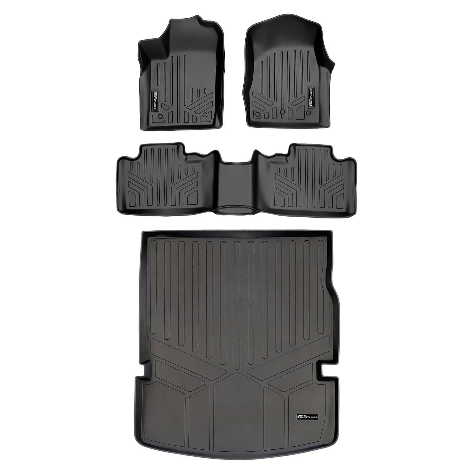Smart Trim™ Custom Fit Floor Liners For 2013-16 Durango with 1st Row Dual Floor Hooks & 2nd Row Bench Seat Smartliner USA