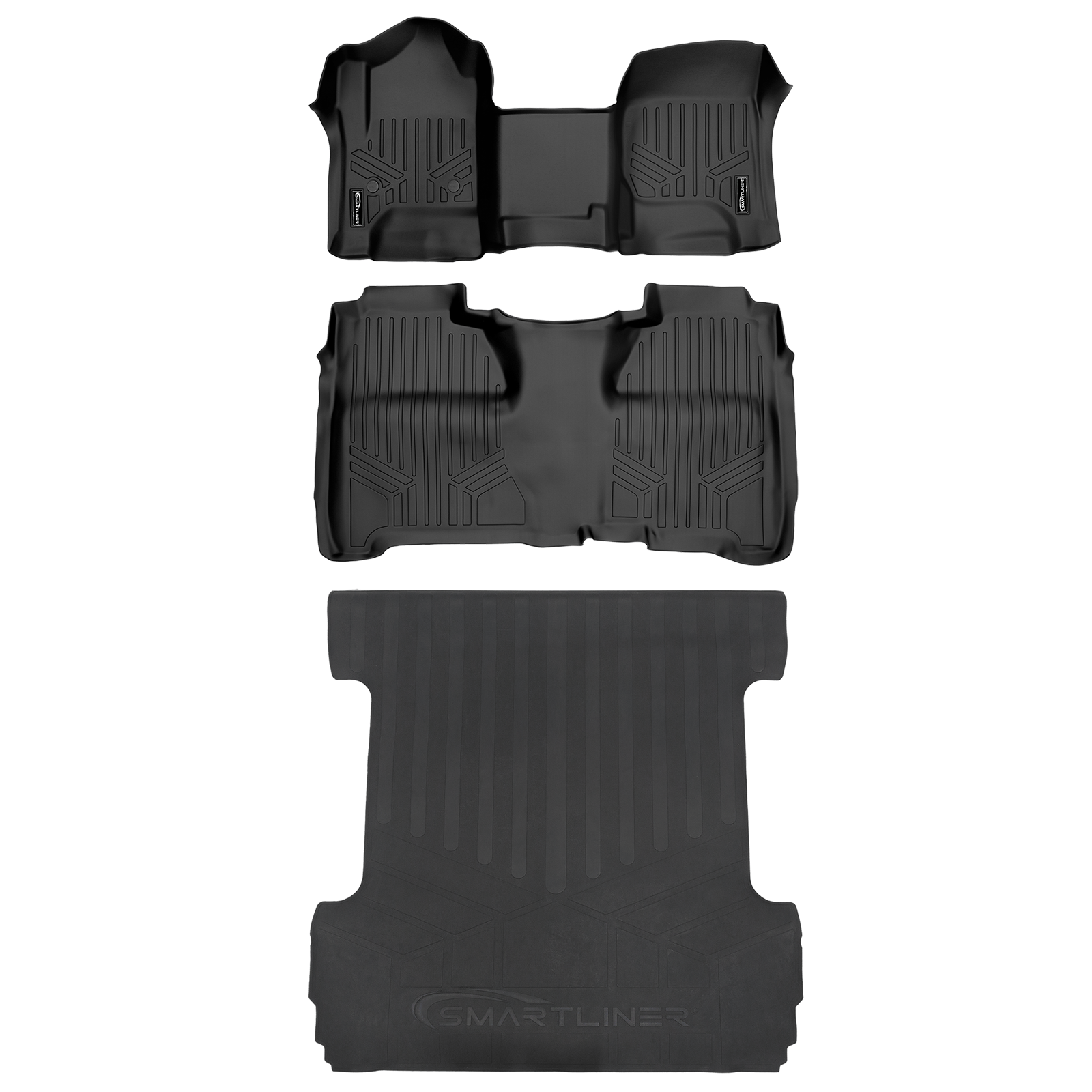 SMARTLINER Floor Liners for Crew Cab 2014-2018 Silverado/Sierra 1500 - 2015-2021 2500/3500 HD, additional view 5