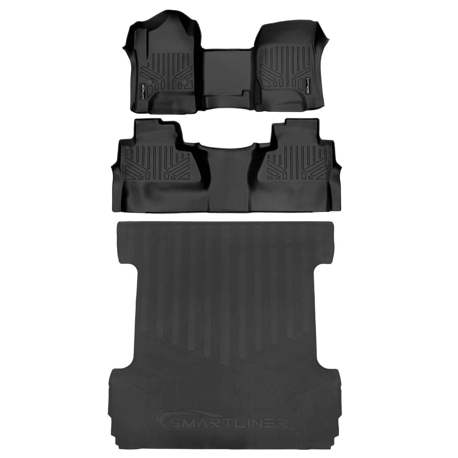 SMARTLINER Floor Liners for GMC Sierra 1500 Crew Cab 2014 - 2018 (Carpeted flooring) 1st Row Bench Half, alternate view