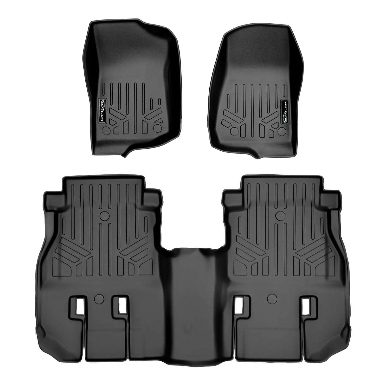 SMARTLINER Custom Fit Floor Liners For 18-24 Wrangler JL Unlimited (with Sub and No Flat Load Floor) Smartliner USA