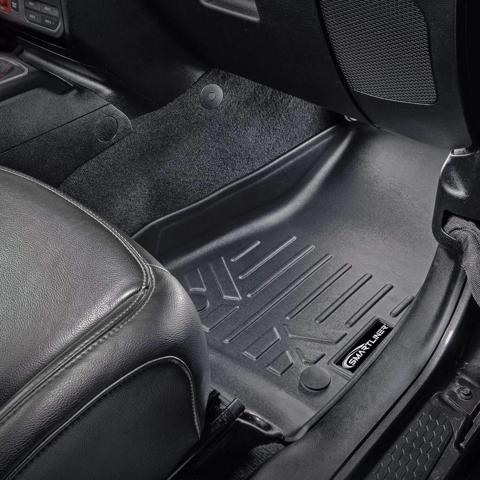 SMARTLINER Custom Fit Floor Liners For 18-24 Wrangler JL Unlimited (with Sub and No Flat Load Floor) Smartliner USA