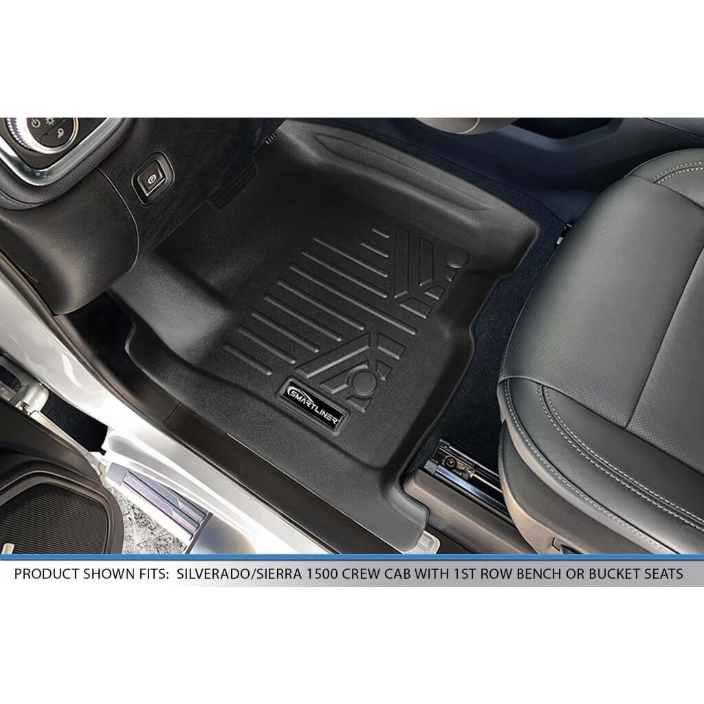 Smartliner USA SmartCoverage™ Floor Liners For 2019-2026 1500 Silverado/Sierra Crew Cab 2019-2024 Crew Cab, close-up detail