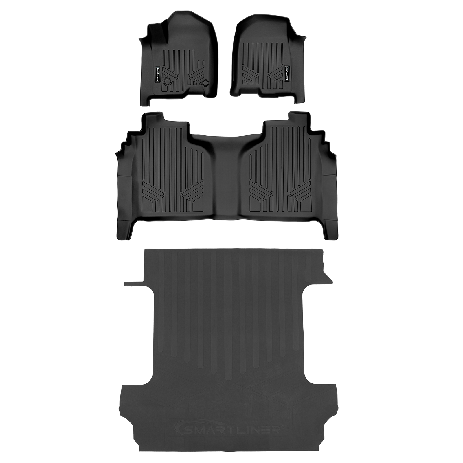 Smartliner USA SmartCoverage™ Floor Liners For 2019-2026 1500 Silverado/Sierra Crew Cab 2019-2024 Crew Cab, alternate view