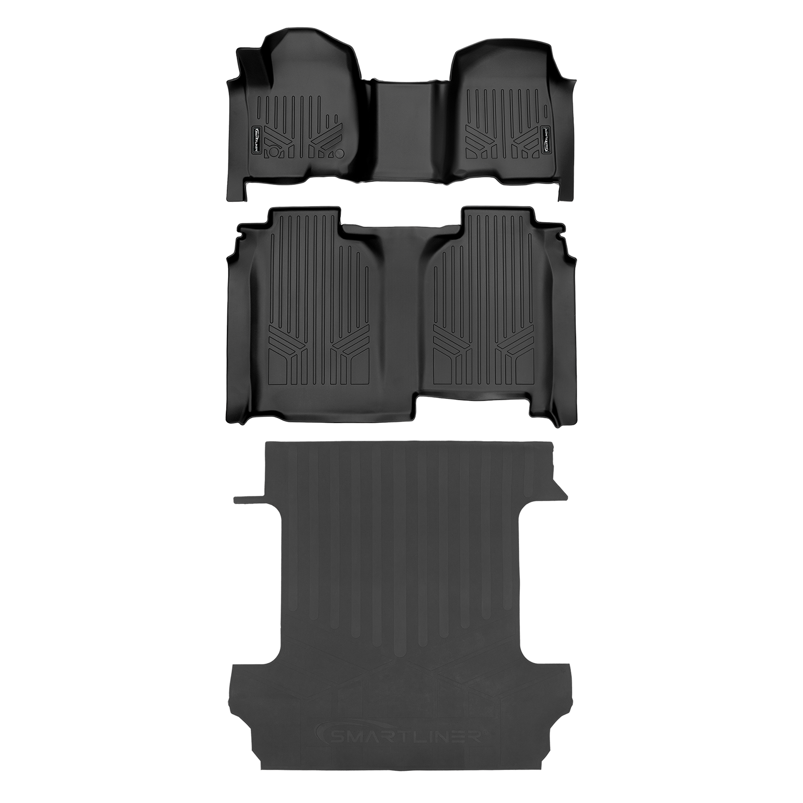 Smartliner USA SmartCoverage™ Floor Liners For 2019-2026 Chevy Silverado 1500 Crew Cab (1st Row Bench) (OTH) | Carpet [No 2nd