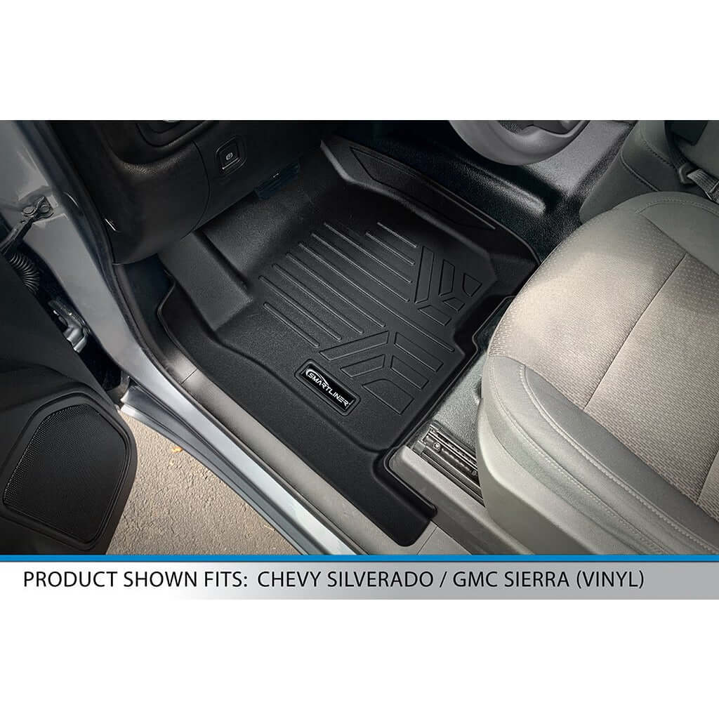 Smartliner USA SmartCoverage™ Floor Liners For 2019-2026 Silverado/Sierra 1500 Crew Cab (1st Row Bucket), close-up detail