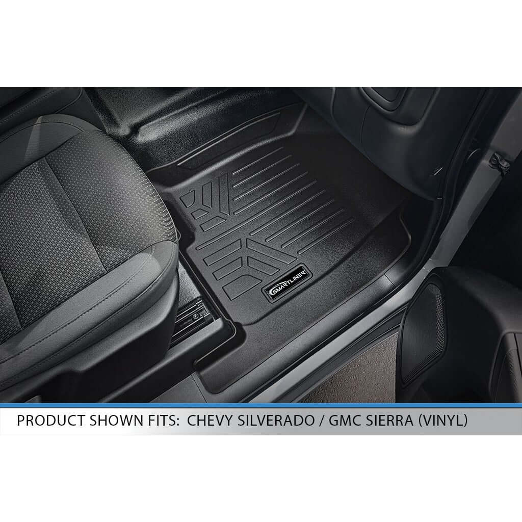 Smartliner USA SmartCoverage™ Floor Liners For 2019-2026 Silverado/Sierra 1500 Crew Cab (1st Row Bucket), reverse view