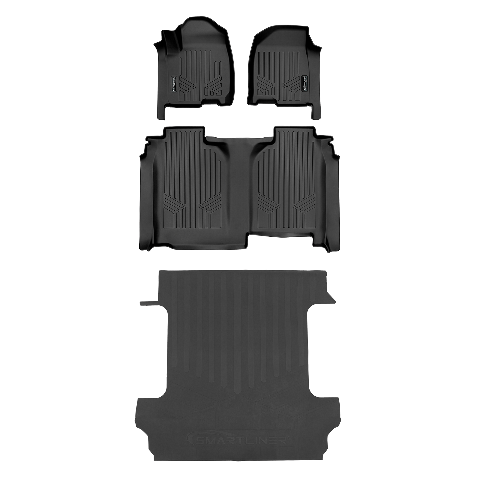 Smartliner USA SmartCoverage™ Floor Liners For 2019-2026 Silverado/Sierra 1500 Crew Cab (1st Row Bucket), alternate view