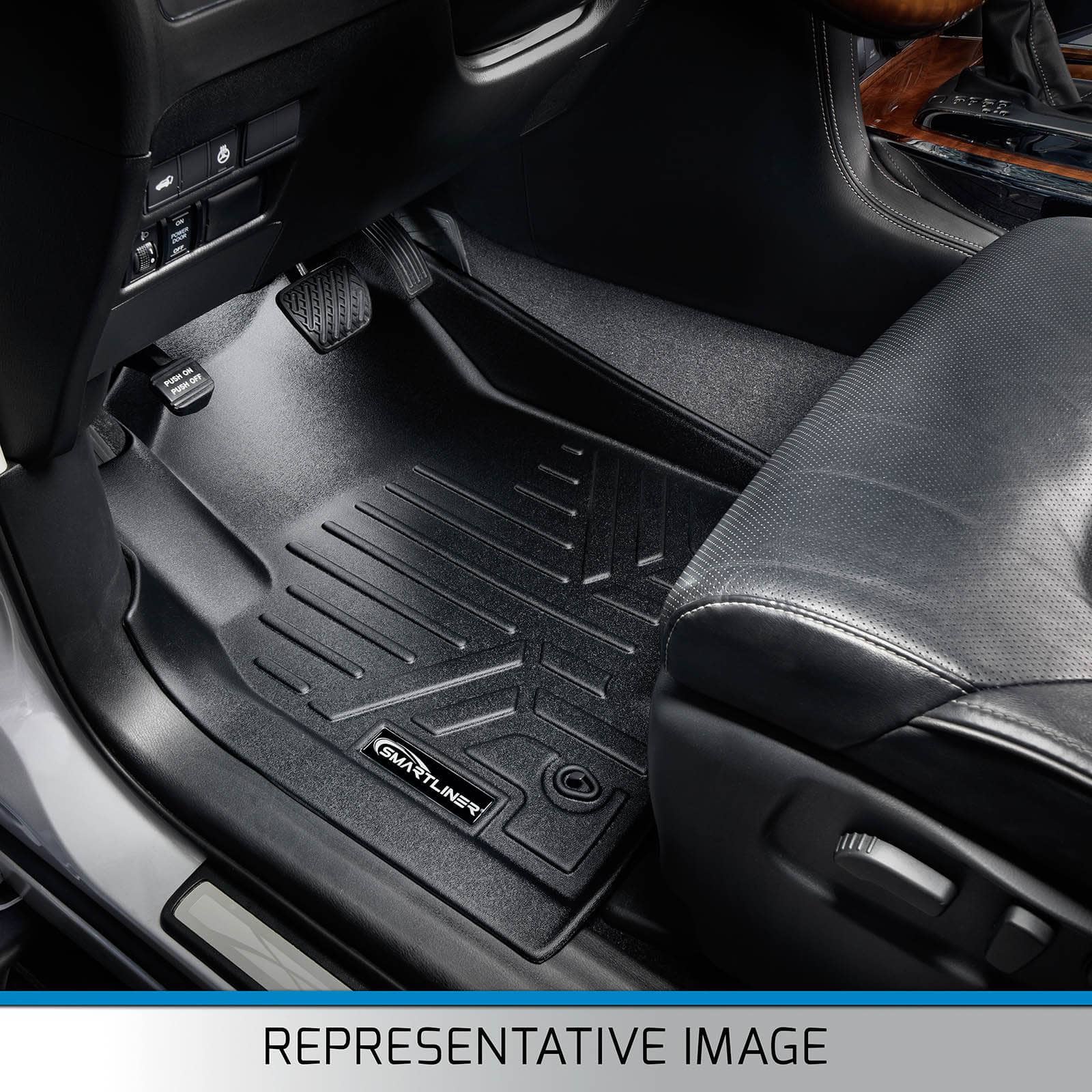 SMARTLINER Floor Liners for GMC Sierra 1500 Crew Cab 2014 - 2018 (Carpeted flooring) 1st Row Bench Half, additional view 2