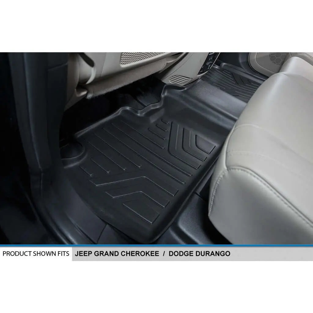 Smart Trim™ Custom Fit Floor Liners For 13-16 Durango with 1st Row Dual Floor Hooks & 2nd Row Bucket Seats Smartliner USA