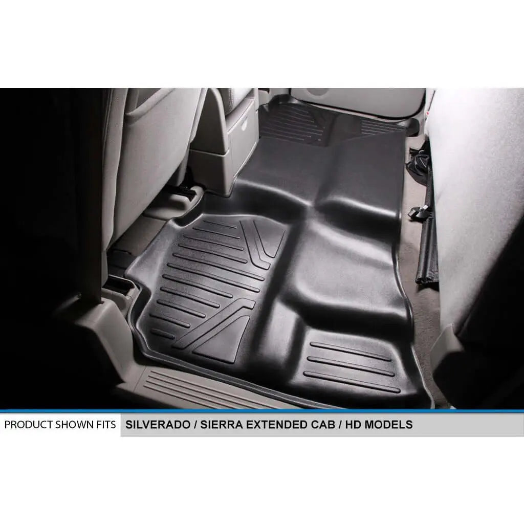SMARTLINER Custom Fit Floor Liners For 2007-2013 Silverado/Sierra 1500/2500/3500 HD Extended Cab Smartliner USA