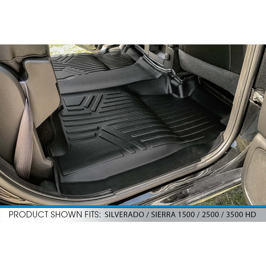Smartliner USA SmartCoverage™ Floor Liners For Crew Cab 2014-2018 Silverado/Sierra 1500 - 2015-2021 2500/3500, reverse view