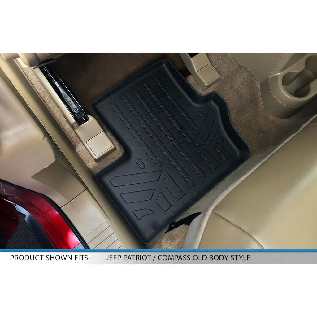 SMARTLINER Custom Fit Floor Liners For 2017 Jeep Patriot (with 1st Row Dual Driver Side Floor Hooks) Smartliner USA