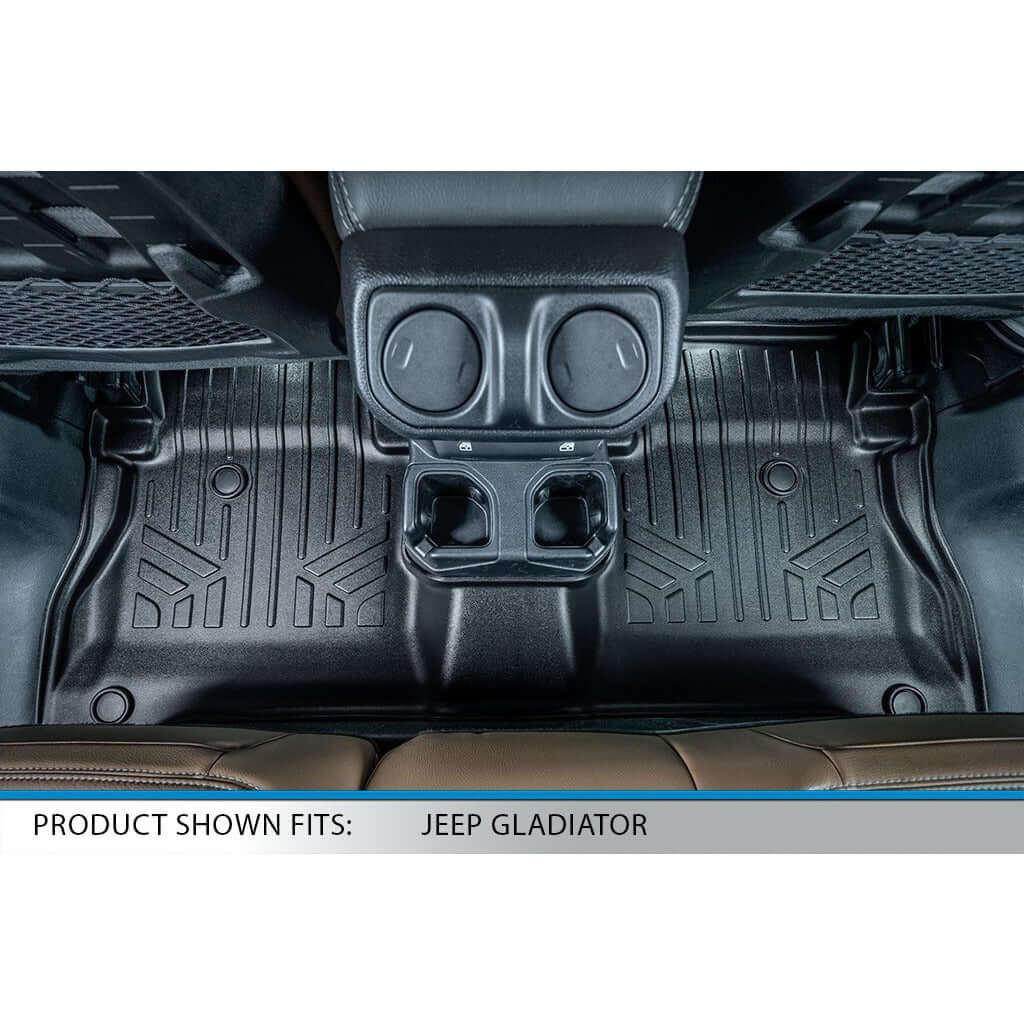 SmartCoverage™ Custom Fit Floor Liners For 2020-2026 Jeep Gladiator with Non Lockable Rear Underseat Storage Smartliner USA