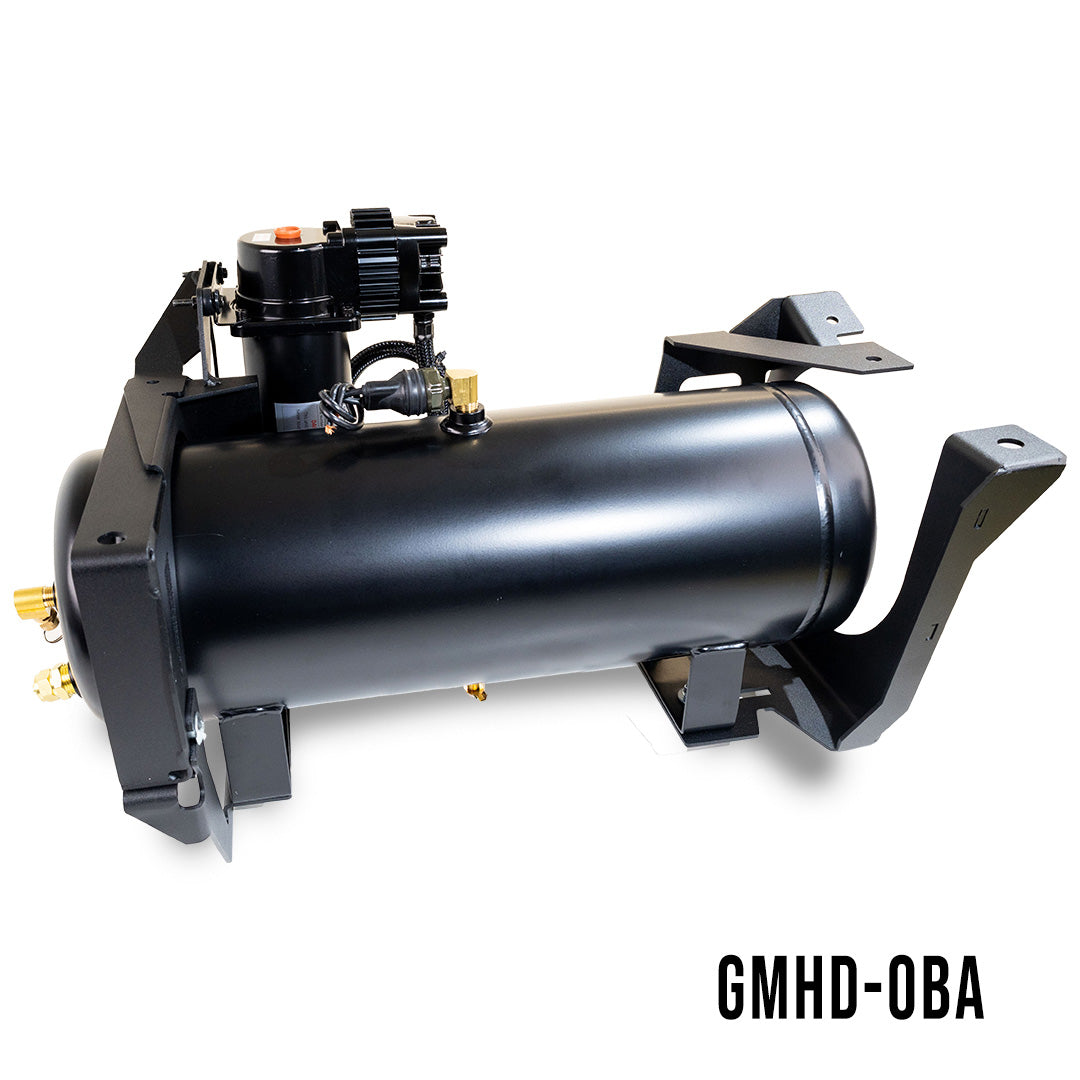 Kleinn Automotive GM 2500HD/3500HD direct fit train horn and onboard air system installed in a GMC truck.