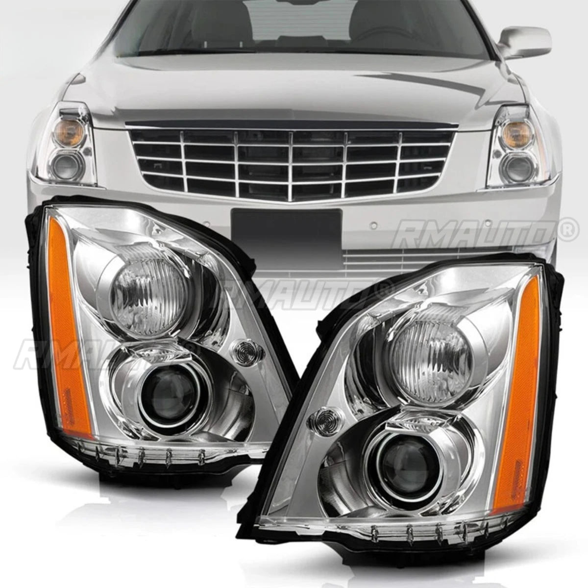 Waterproof daytime running light and fog lamp assembly for Cadillac DTS 2006-2011, GM Service Guy headlight replacement part