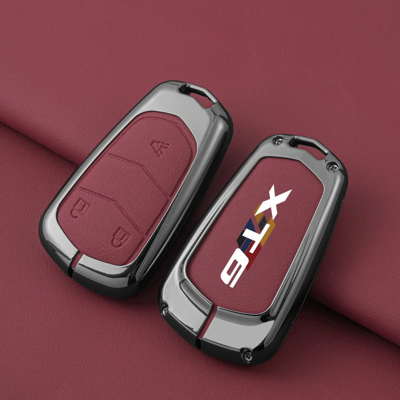 Hot Sale for Cadillac XT6 Car Key Cover 2020 to 2023 Zinc Alloy Leather Protector Shell Automobile Key Fob case Gm Service Guy