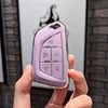 Gm Service Guy Cadillac keycase for XT5, XT4, XT6, CT5, CT6, XTS, shell-style car key bag with keychain attachment.