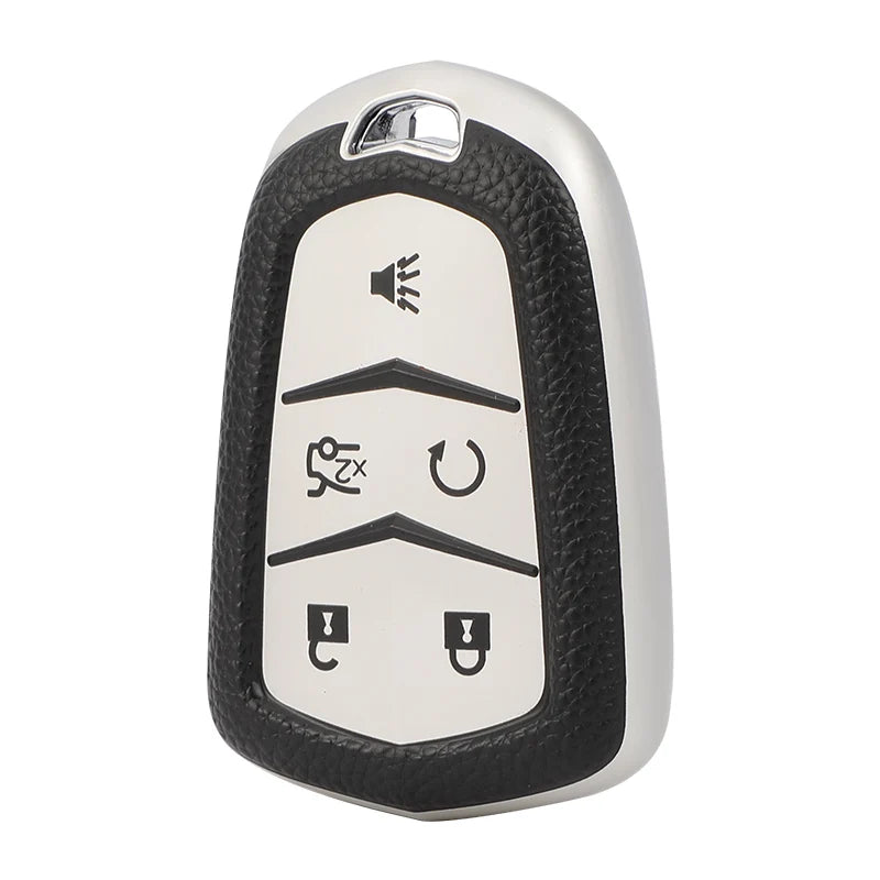 Leather texture TPU soft car key case cover for Cadillac XT5, XT4, XT6, CT5, CT6, XTS, ATSL, SRX with key ring from Gm Service Guy