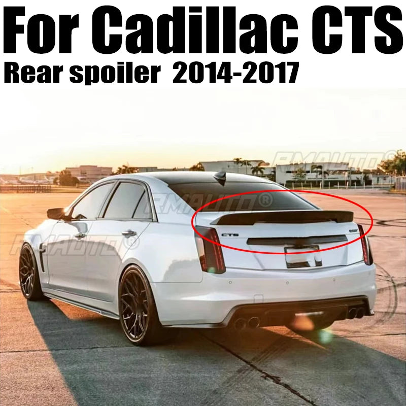 CTS Real Carbon Fiber Rear Trunk Spoiler Wing Boot Lid for Cadillac CTS Sedan 4dr I4 2014 2015 2016 2017 CTS-V Sport Style Gm Service Guy