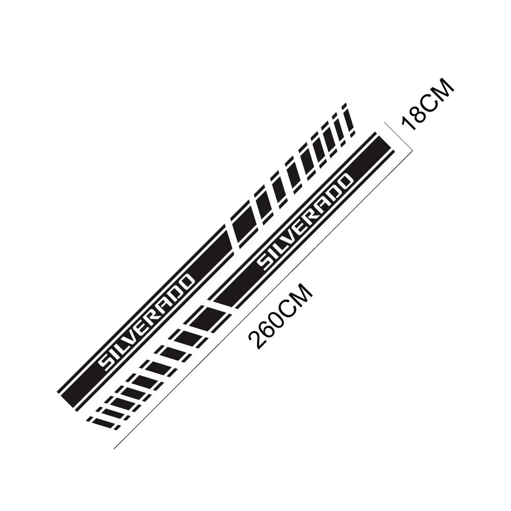 Chevrolet Silverado 1500 door side stripe decal by Quality Prints USA, vinyl truck sticker for LT, LTZ, WT, Trail Boss, and RST models.
