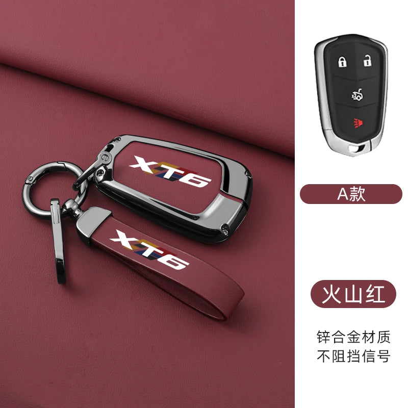 Hot Sale for Cadillac XT6 Car Key Cover 2020 to 2023 Zinc Alloy Leather Protector Shell Automobile Key Fob case Gm Service Guy