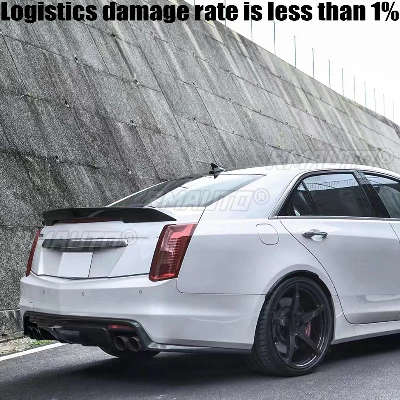 CTS Real Carbon Fiber Rear Trunk Spoiler Wing Boot Lid for Cadillac CTS Sedan 4dr I4 2014 2015 2016 2017 CTS-V Sport Style Gm Service Guy