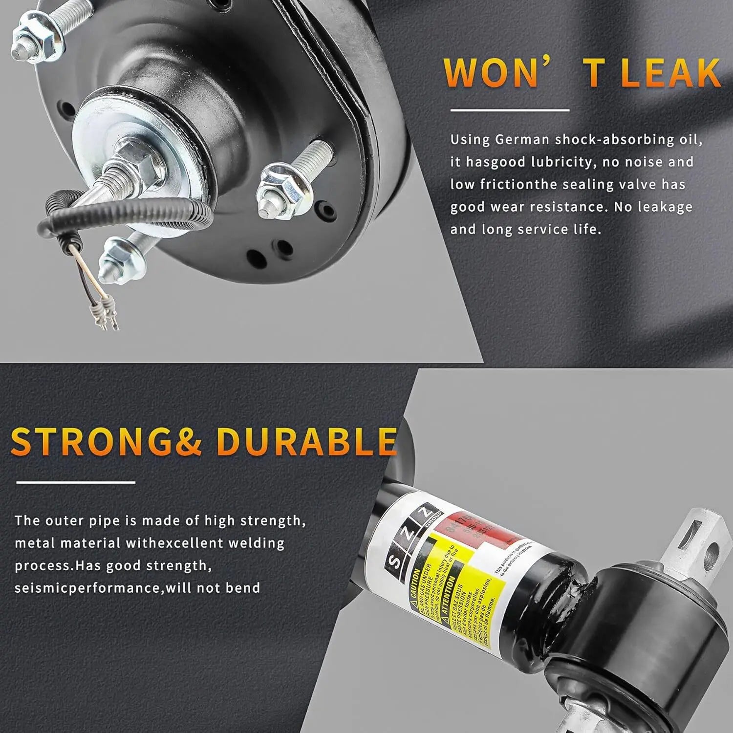 Pair of front loaded quick shock struts with magnetic ride for 2015-2020 Cadillac Escalade, designed for smooth ride performance.