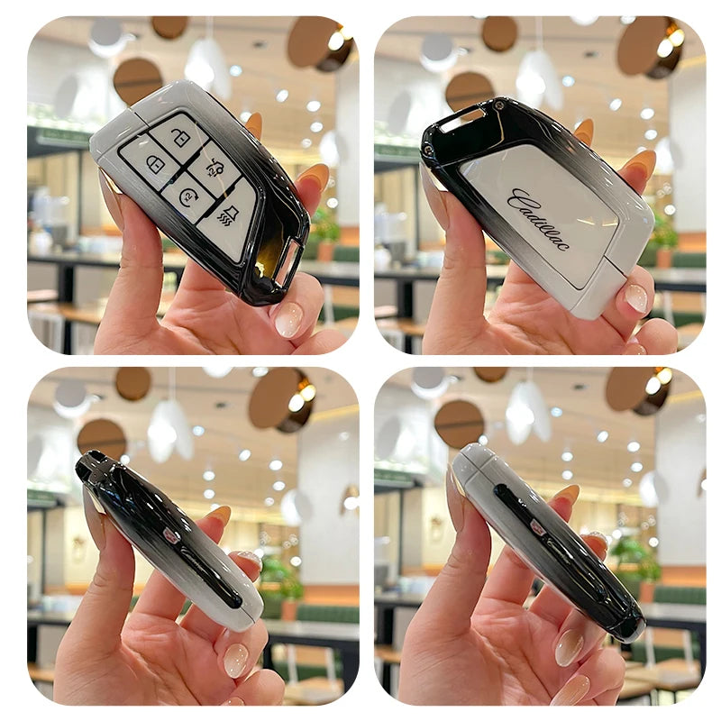 Zinc Alloy Silica Gel Car Key Case Cover Shell for Cadillac XT5 XT4 XT6 CT5 CT6 CT4 XTS ATSL SRX Key Ring Keychain Accessories Gm Service Guy