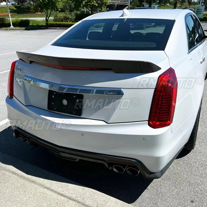 CTS Real Carbon Fiber Rear Trunk Spoiler Wing Boot Lid for Cadillac CTS Sedan 4dr I4 2014 2015 2016 2017 CTS-V Sport Style Gm Service Guy