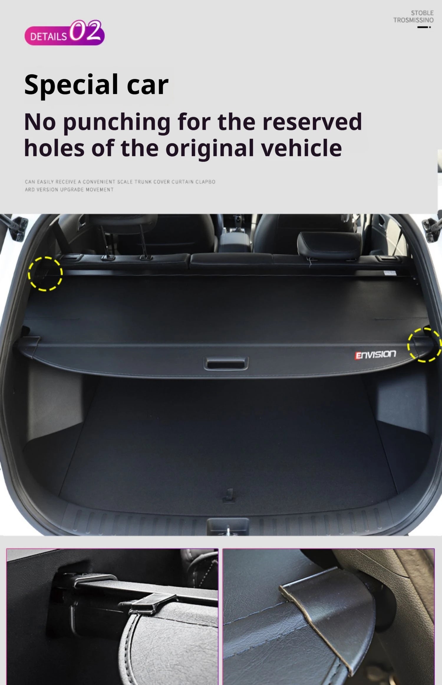 Gm Service Guy retractable trunk cargo cover in three materials for Buick Envision, Envision Plus, Excelle GX, Velite 6, and GL6.