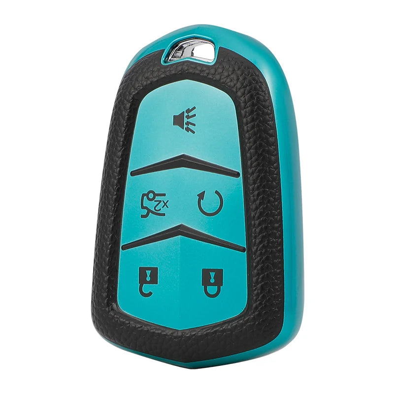 Leather texture TPU car key case cover for Cadillac XT5, XT4, XT6, CT5, CT6, XTS, ATSL, SRX with key ring by Gm Service Guy