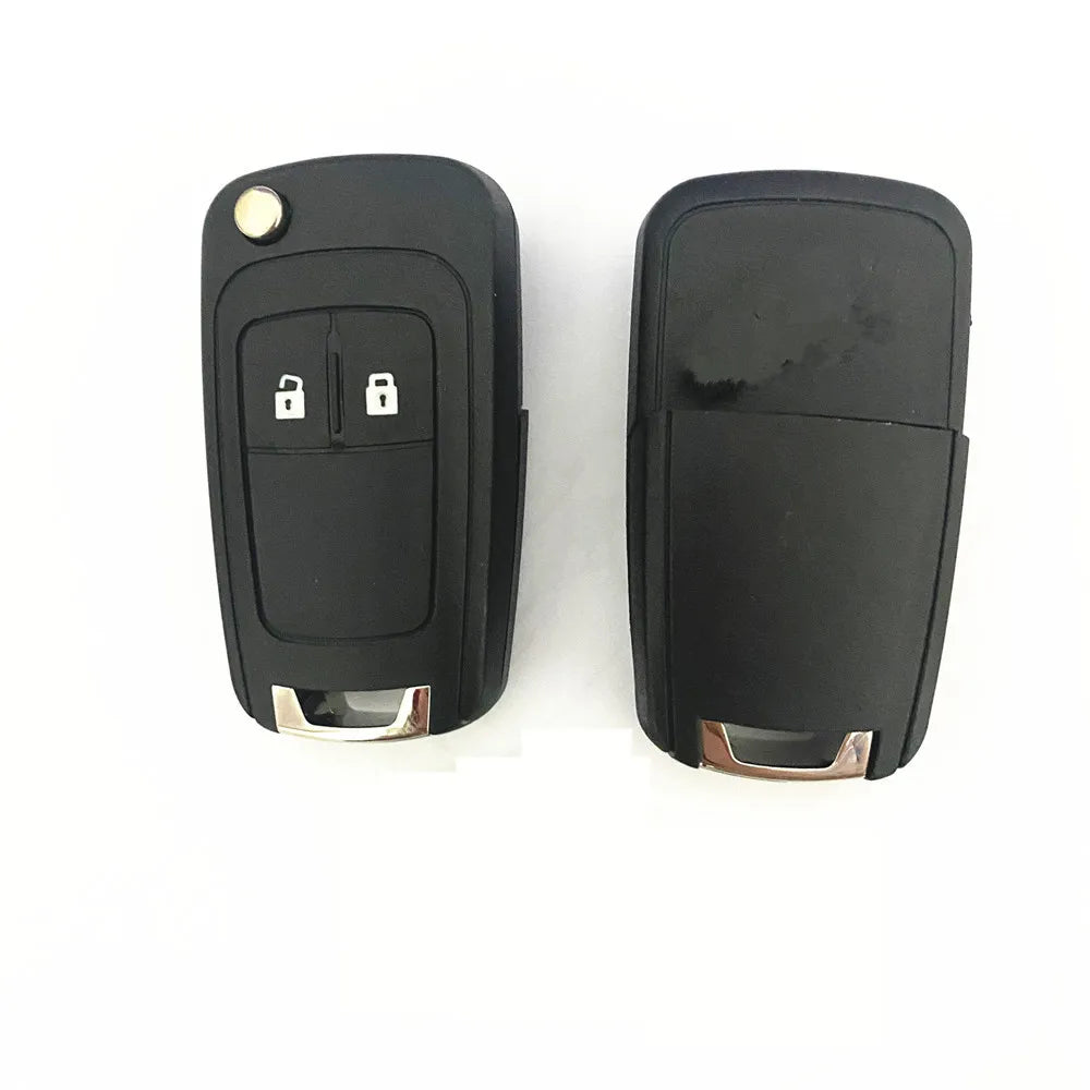 Gm Service Guy 2-button flip folding remote car key shell cover for Opel Vauxhall Astra Zafira Cruze Buick, black plastic case