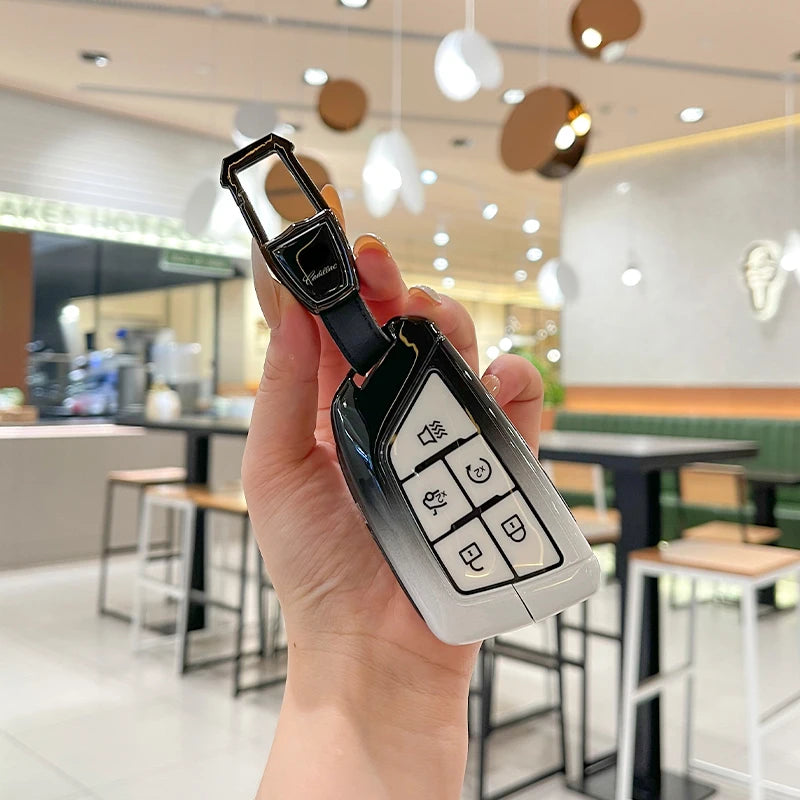 Zinc Alloy Silica Gel Car Key Case Cover Shell for Cadillac XT5 XT4 XT6 CT5 CT6 CT4 XTS ATSL SRX Key Ring Keychain Accessories Gm Service Guy
