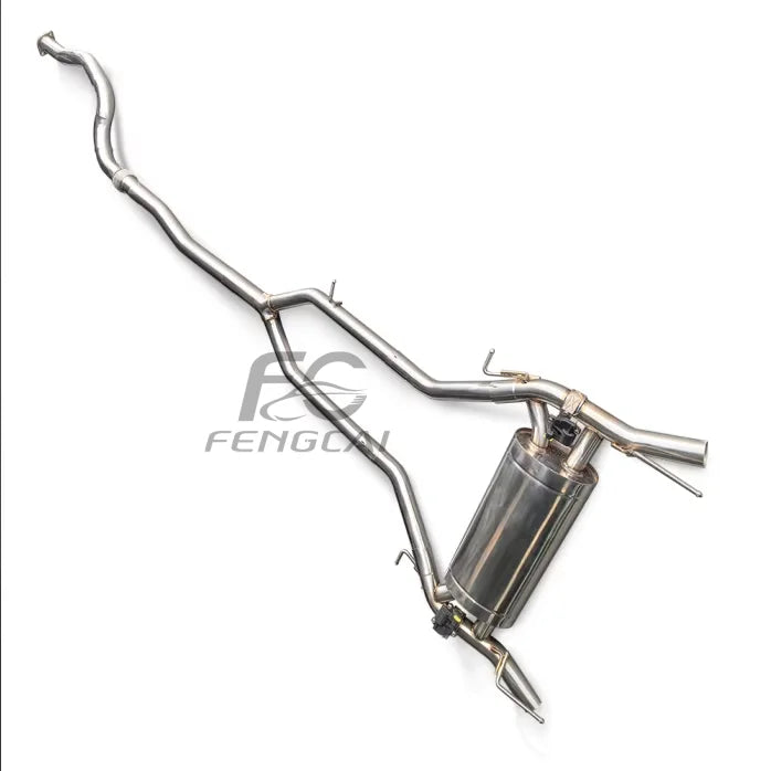 High-performance stainless steel valve exhaust system for Cadillac CT5 2.0T 2019-2023 with rear catback muffler by GM Service Guy