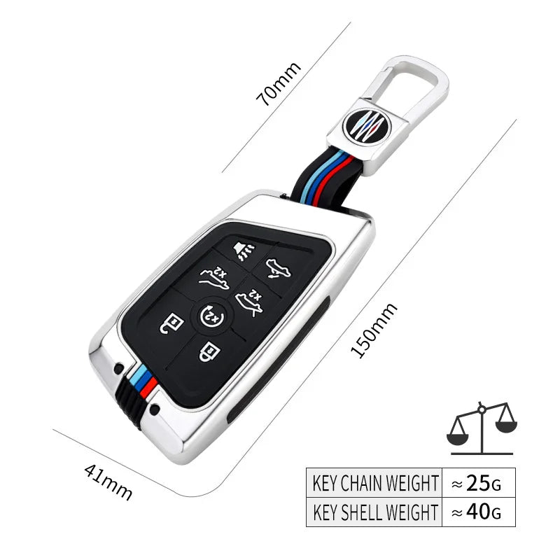 Zinc Alloy Silica Gel Car Key Case Cover Shell for Corvette C8 Coupe Chevrolet C7 ZR1 Z06 Key Rings Keychain Bag Accessories Gm Service Guy
