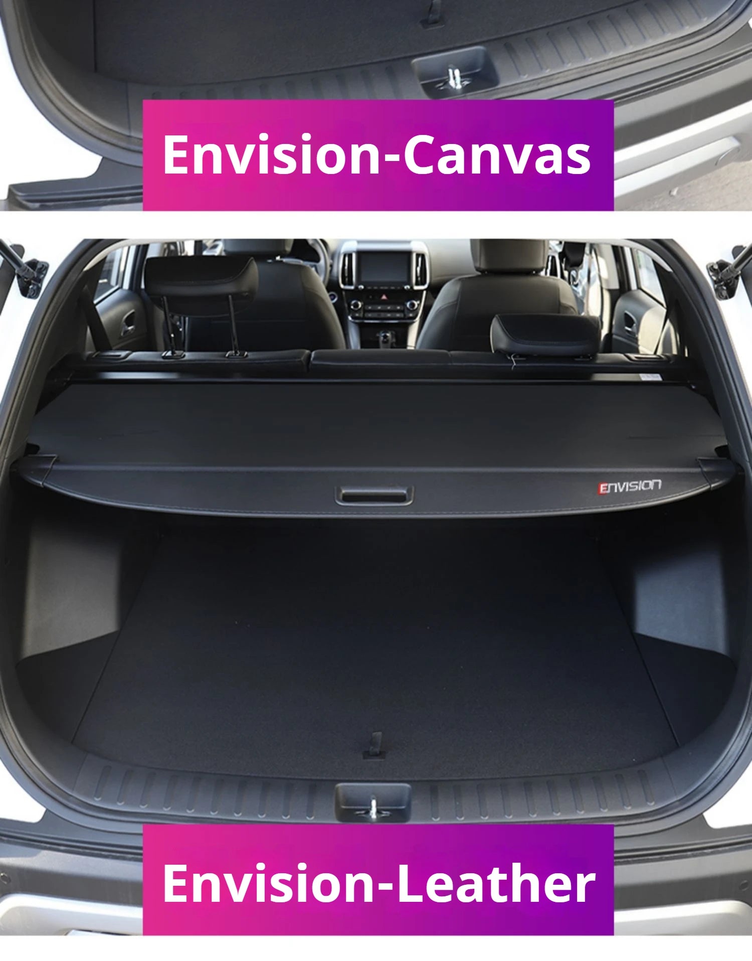 Gm Service Guy retractable trunk cargo cover for Buick Envision, Envision Plus, Excelle GX, Velite 6, GL6, showing three material options