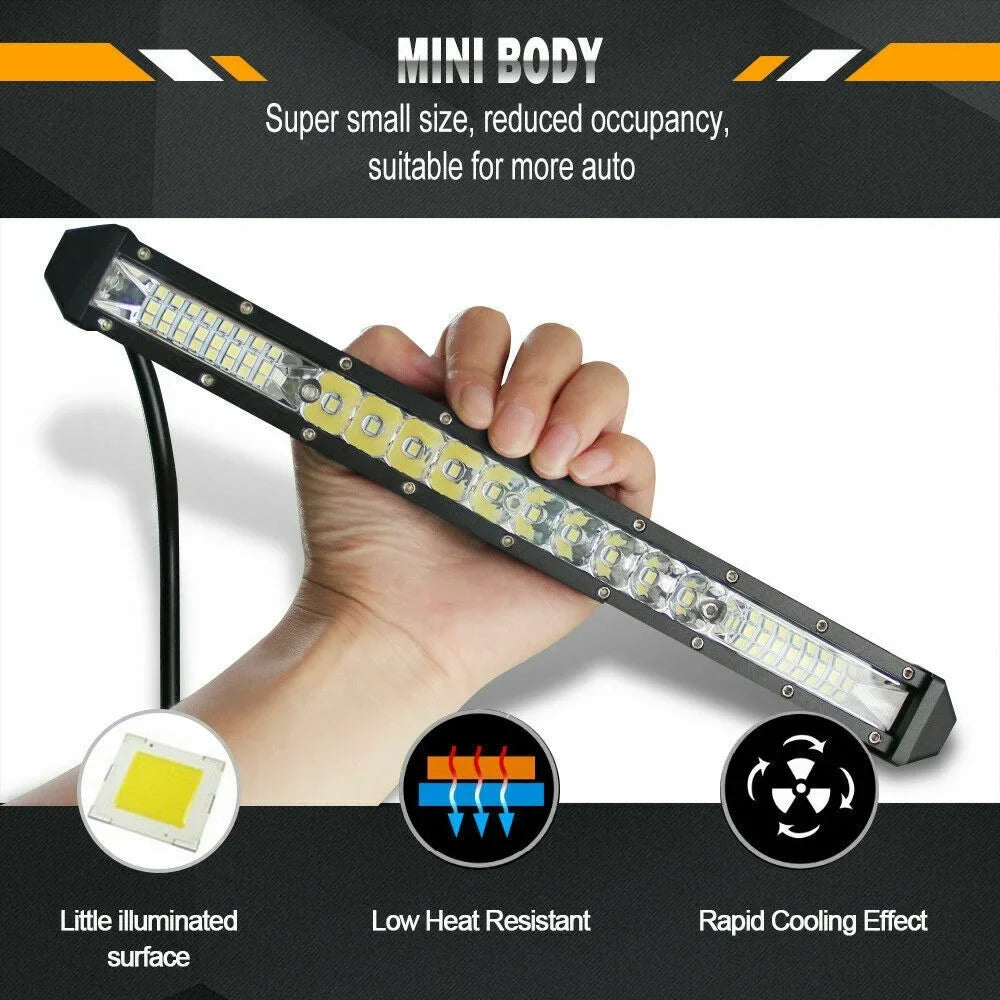 Slim Spot Flood LED Bar Off Road 12V 24V LED Light Bar/Work Light For Car 4x4 Truck ATV SUV Boat lada Barra LED Lightbar Econic Blanks