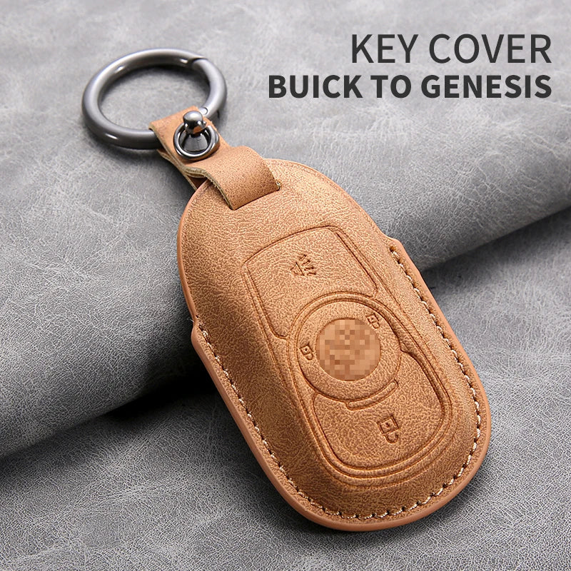 Cross Border Compatible Highquality Leather Key Cover with Keychain for Buick Envision LaCrosse Regal Wholesale From Factory Gm Service Guy