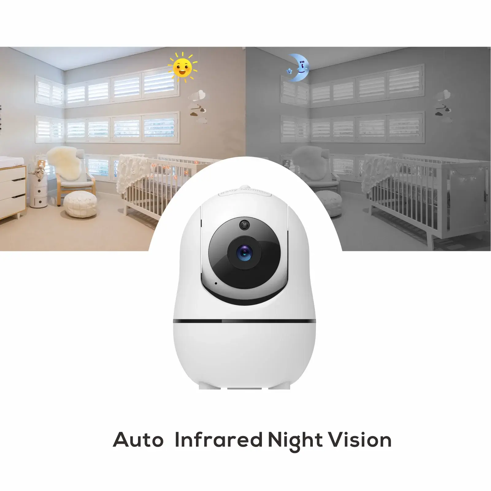5 inch Video Baby Monitor with Two Camera and Audio, Night Vision, 4X Zoom, 1000ft Range 2-Way Audio Temperature Sensor Lullaby Gm Service Guy
