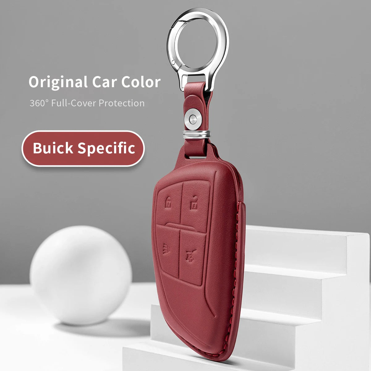 Leather Key Case Stylish Car Key Pouch Key Cover and Keychain for Buick Envision Plus Car Keys Gm Service Guy